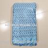 Sky Blue Double Net Handcut Lace With Stones