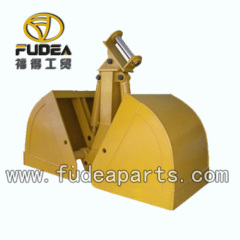 Excavator hydraulic clamshell bucket