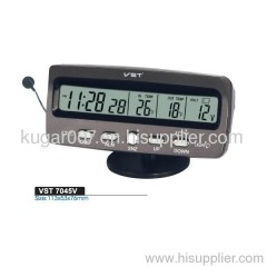 LCD car clock with calendar and temperature VST-7045V