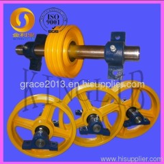 elevator pulley sheave iron casting pulley wheel
