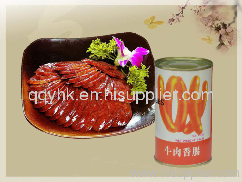 Beef Sausage in brine (canned food)