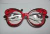 red frame plastic party glasses