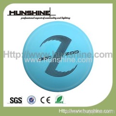 Blue plastic disc golf disc