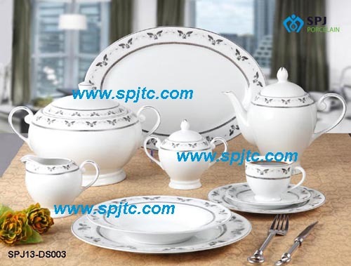 porcelain silver design dinner set