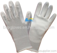 Copper mix Carbon Gloves with PU Coating-PU Dipped Gloves