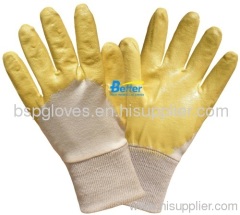 Yellow Cotton Nitrile Coated Work Gloves (BGNC101)