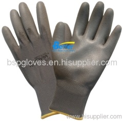 13 Guage Nylon Or Polyester Shell With PU Dipped ESD Superior Touch PU Work Gloves