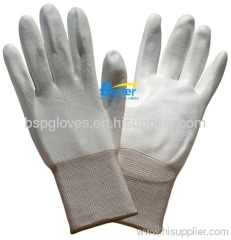 13 Guage Nylon Or Polyester Shell With PU Dipped ESD Superior Touch PU Work Gloves