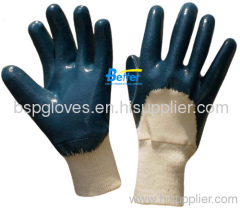 Heavy Duty Blue Nitrile Coated Gloves