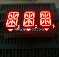 Custom three-digit 14.2mm (0.56 inch) common anode Ultra bright blue 14 Segment LED Display for instrument panel