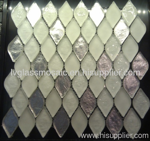Foil White Luster glass mosaic
