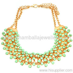Wholesale fashion Costume jewellery turquoise chunky bib necklace