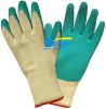 Black Blue Orange 100% poylester Latex Coated Work Gloves