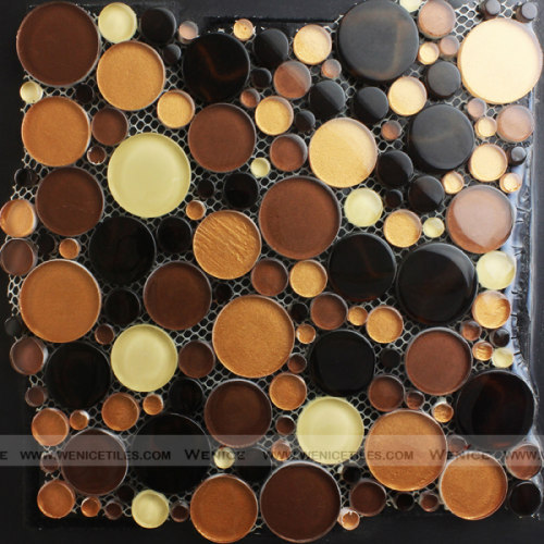 Nero Glass round mosaic