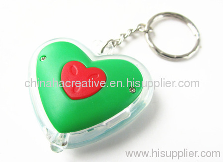 Translucent Heart Led keychain flashlight,mini torch