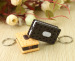 Biscuit shaped Led keychain light,cookie key ring flashlight