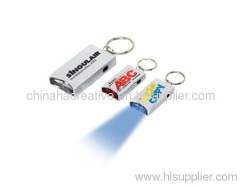 Square LED Key Ring Flashlight,Mini Torch Gift silver torch keychain