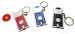 LED keychain light with coin holder,mini flashlight with plastic specie