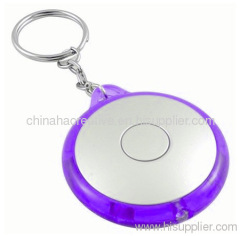 Round Silver UFO Shaped LED Torch light Keyring