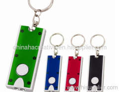 Square Dual LED Keychain Light,double lights torch keychain