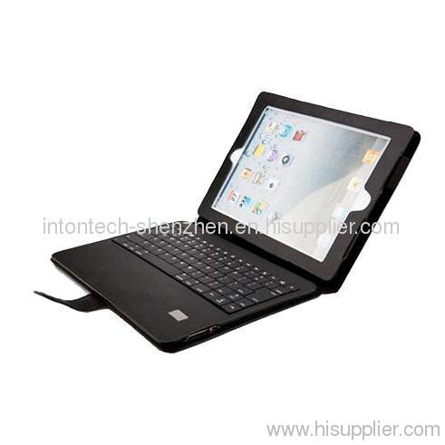 Bluetooth keyboard leather case for ipad 2 and new ipad