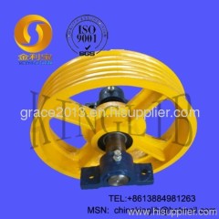 heavy cast iron elevator pulley