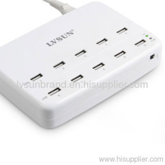 60W USB AC Charger with 10-PORT LS-10U