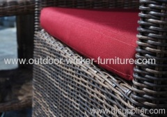 Round wicker furniture coffee table and leisure chairs