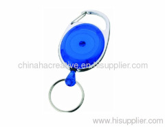 metal carabiner retractable badge holder with keyring