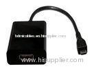 USB Male To Female HDMI MHL Cable , ABS black 576i 1080i For Mobile Phones