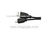 Black UL94-0 480 Mbps USB 2.0 Extension Cable Flat For Digital Camera