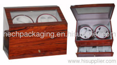 wooden Automatic Watch Winders with Lockable Front Lid