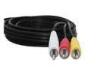 Nickel Plated Male 3RCA To 3RCA Cable Male To Male For Audio / Video