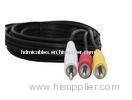Nickel Plated Male 3RCA To 3RCA Cable Male To Male For Audio / Video
