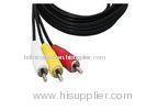 High Speed 3RCA To 3RCA Cable Nickel Plated , Fully Shielded