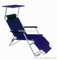 steel folding beach chair with sunshade