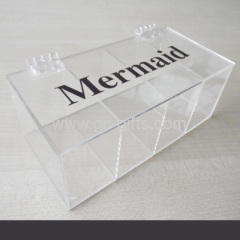 4-compartment clear acrylic storage box