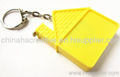 home shaped retractable tape measure with keychain