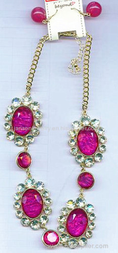 rhinestone resin candy paper necklace