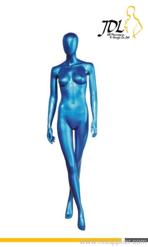 Abstract female mannequin with chrome finish