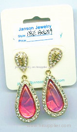 faux stone shining earrings