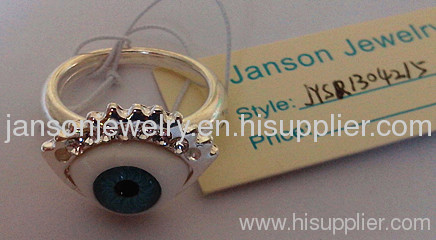 charm faux eye ring