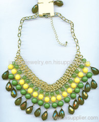 colored dangling beaded necklace