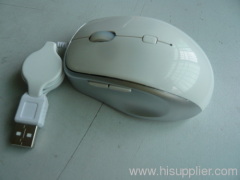 Retractable beautiful private model mini optical mouse with usb