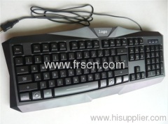 Large size blue light led gaming keyboard USB cable