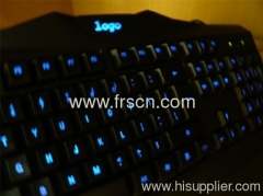Large size blue light led gaming keyboard USB cable