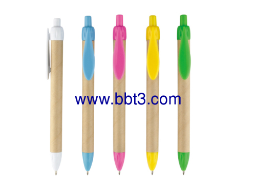 Promotional eco ballpoint pen with raindrop shape clip