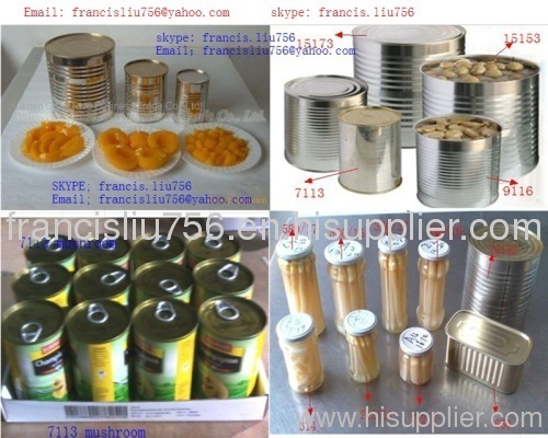 canned asparagus yellow peach mushroom pineapple apricot apple vegetable fruit