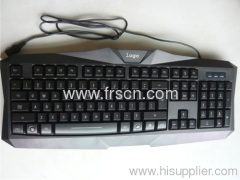 multimedia led light backlit usb 2.0 cable computer game wired keyboard factory in china