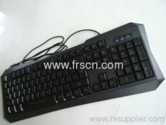 multimedia led light backlit usb 2.0 cable computer game wired keyboard factory in china